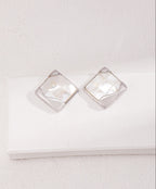 Mosaic Mother of Pearl Square Earrings