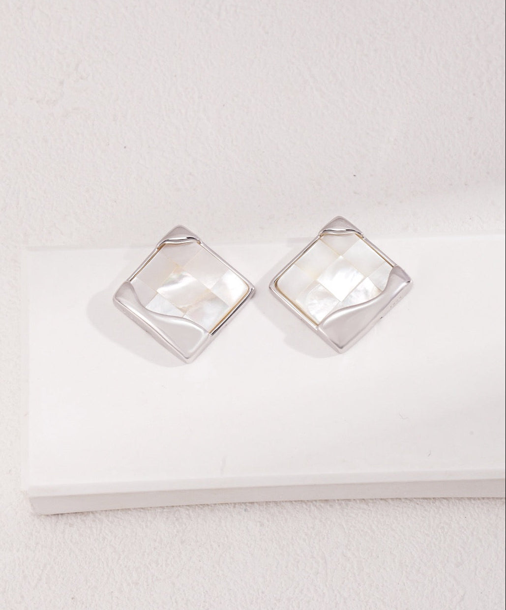 Mosaic Mother of Pearl Square Earrings