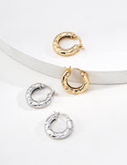 Textured Hammered Hoop Earrings