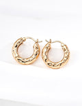 Textured Hammered Hoop Earrings