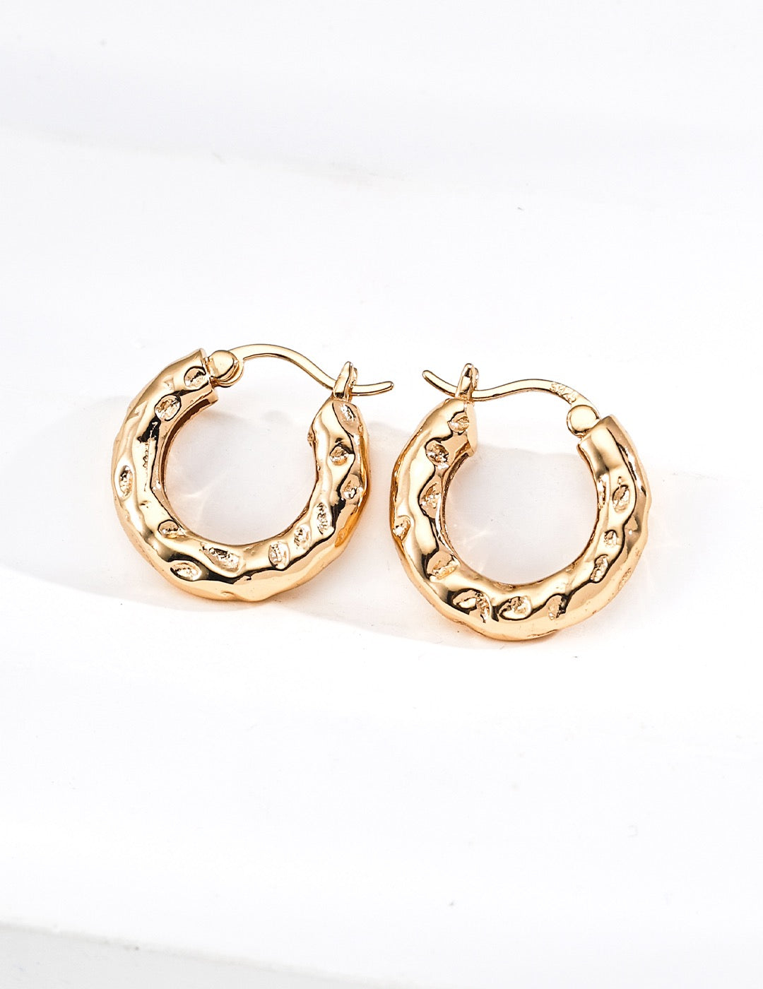 Textured Hammered Hoop Earrings