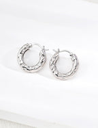 Textured Hammered Hoop Earrings