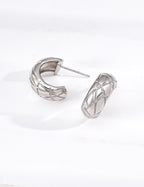 Quilted C-Hoop Earrings