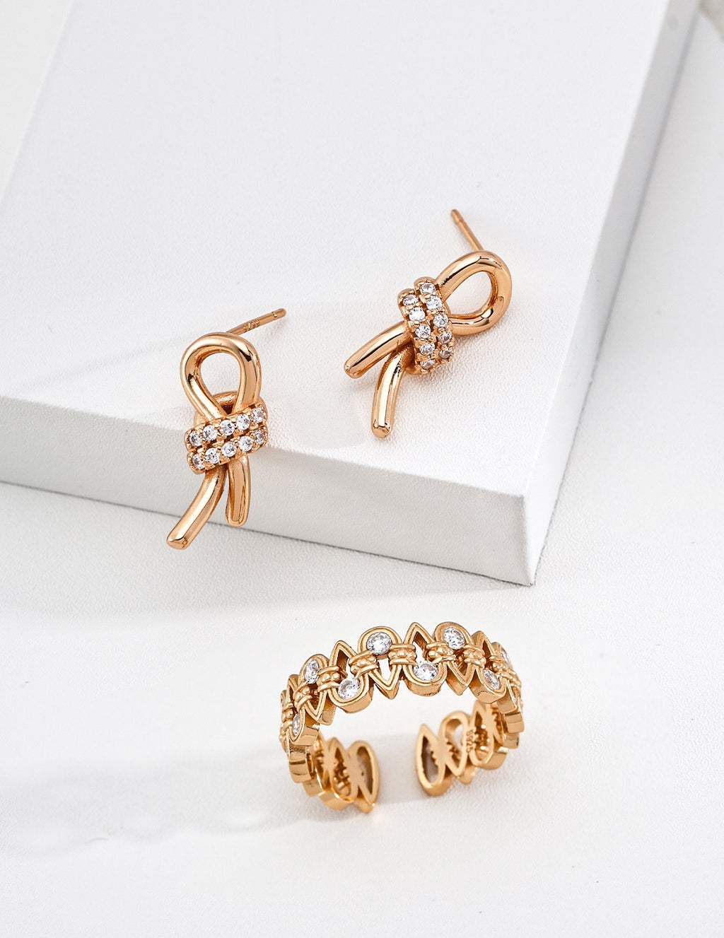 Knotted Zircon Stud Earrings