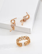Knotted Zircon Stud Earrings