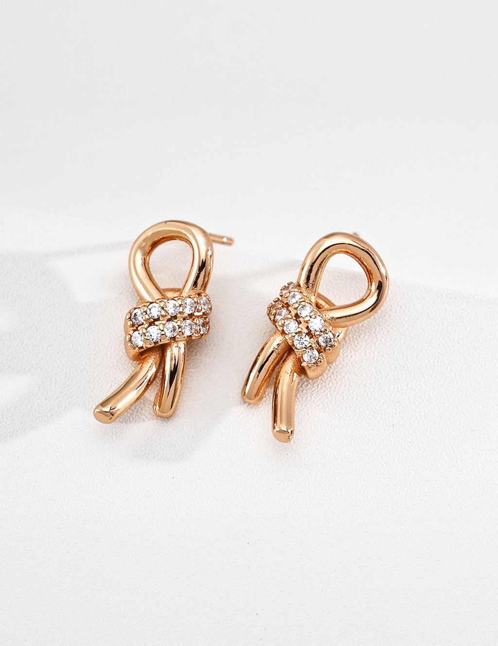 Knotted Zircon Stud Earrings