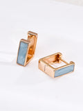 French Minimalist Enamel Square Huggie Earrings