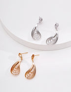 Layered Wing Drop Earrings with Cubic Zirconia