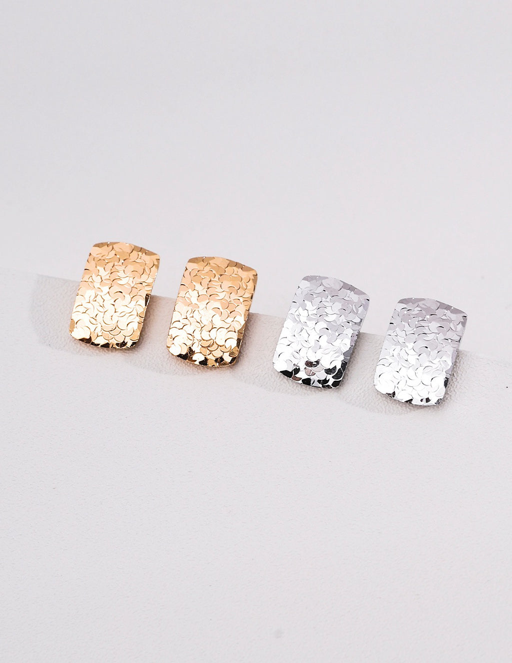 Textured Rectangle Stud Earrings