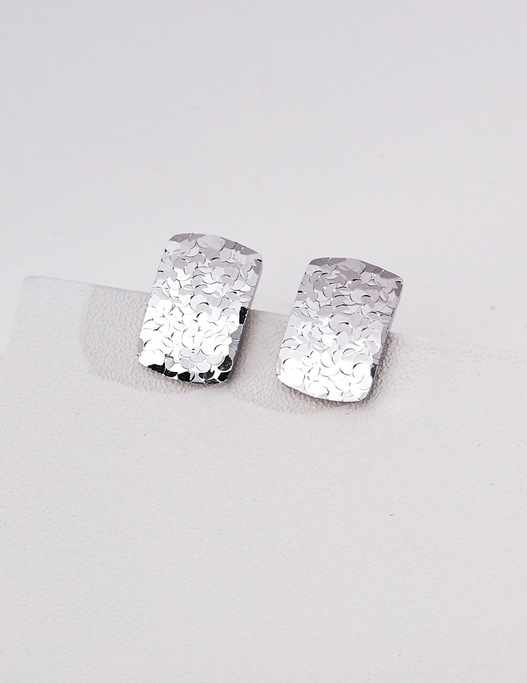 Textured Rectangle Stud Earrings