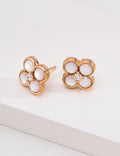 Four-Leaf Clover Mother of Pearl Stud Earrings