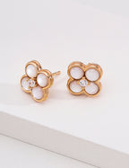 Four-Leaf Clover Mother of Pearl Stud Earrings