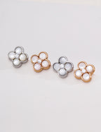 Four-Leaf Clover Mother of Pearl Stud Earrings