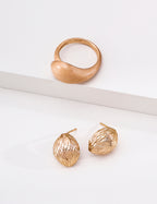 Textured Dome Stud Earrings
