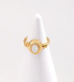 Elegant 18K Gold-Plated Mother of Pearl Ring S925 Silver