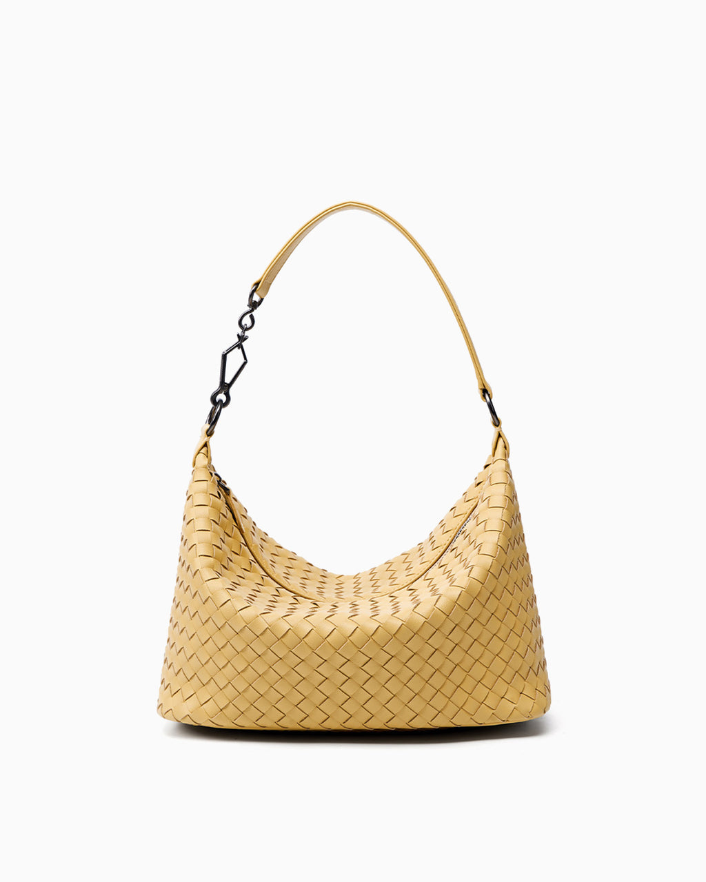 Tapioca Yellow Genuine Woven Leather Hobo Bag