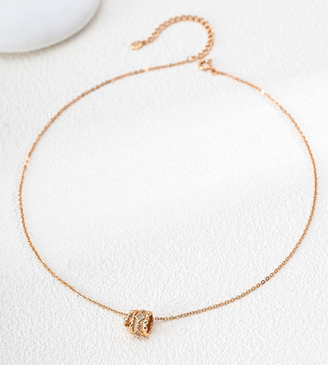 The Modern Minimalist Filigree Wheel Charm Necklace, 18K Gold-Plated over S925 Sterling Silver, Vintage Gold Color