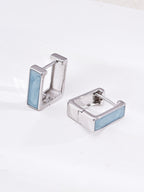 French Minimalist Enamel Square Huggie Earrings