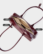 Compartment Details of the Leather Baguette Handbag