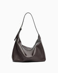 A coffee-brown leather slouchy shoulder Hobo bag with a single adjustable strap, photographed against a plain white background.
