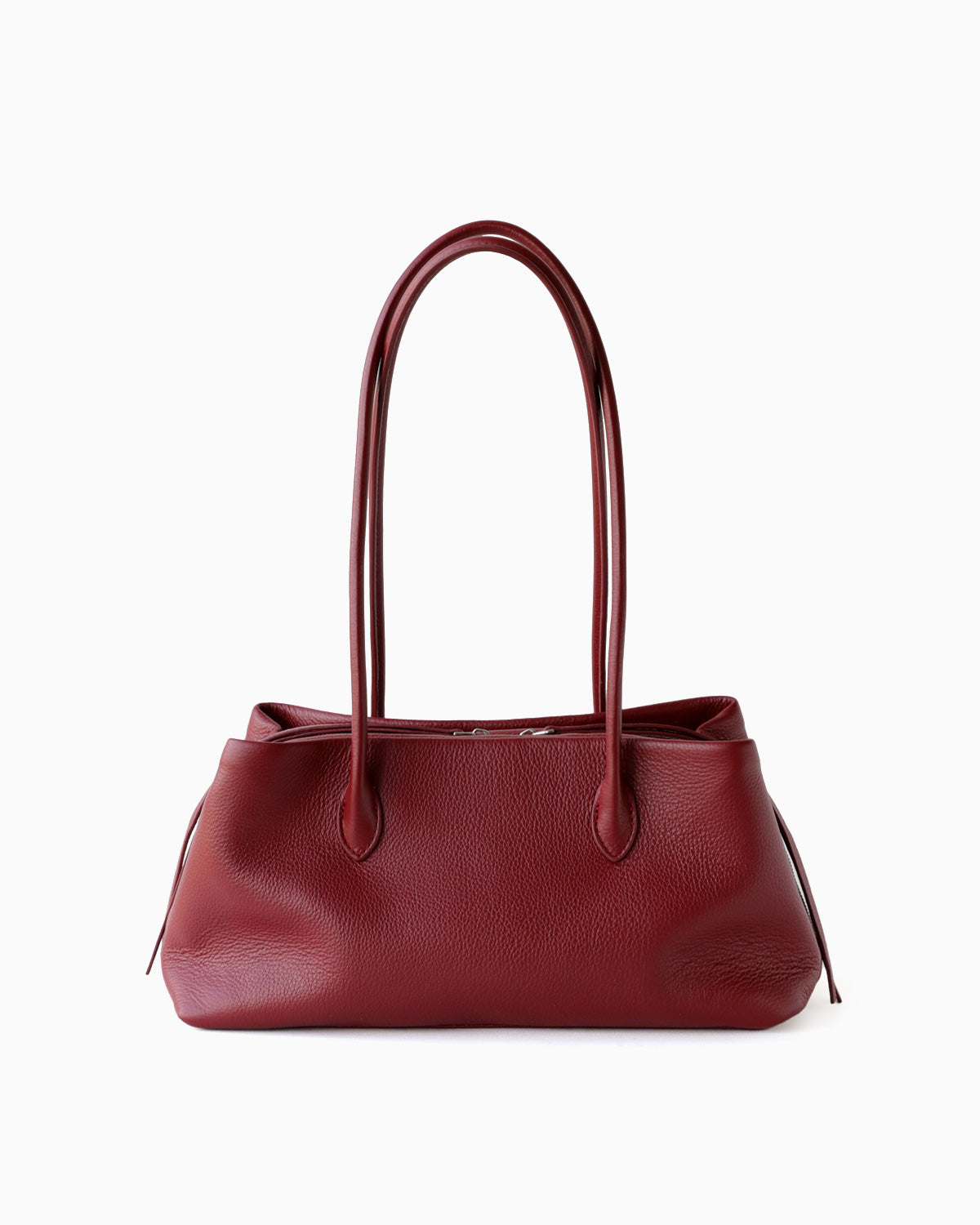 A Wine Red Genuine Full-Grain Leather Commuter Shoulder Bag | BUCKLE Collective