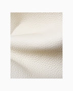 Texture of Genuine Togo Leather Bucket Bag with Lock and Key, Off-White color