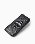 A Black Genuine Siamese Crocodile Leather Clutch by BUCKLE Collective
