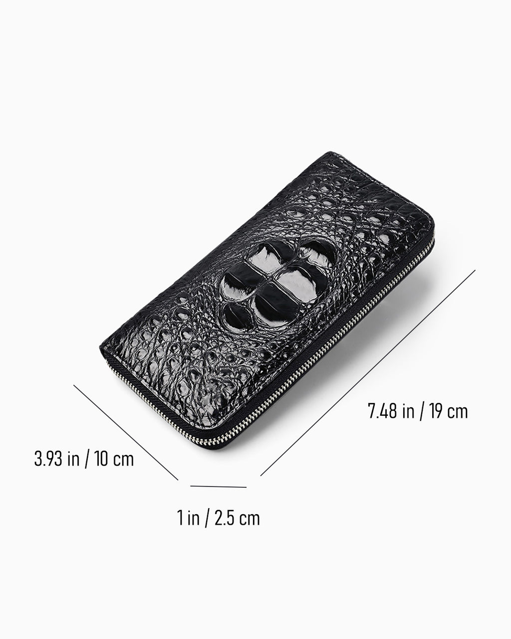 Dimensions od the Genuine Siamese Crocodile Leather Clutch