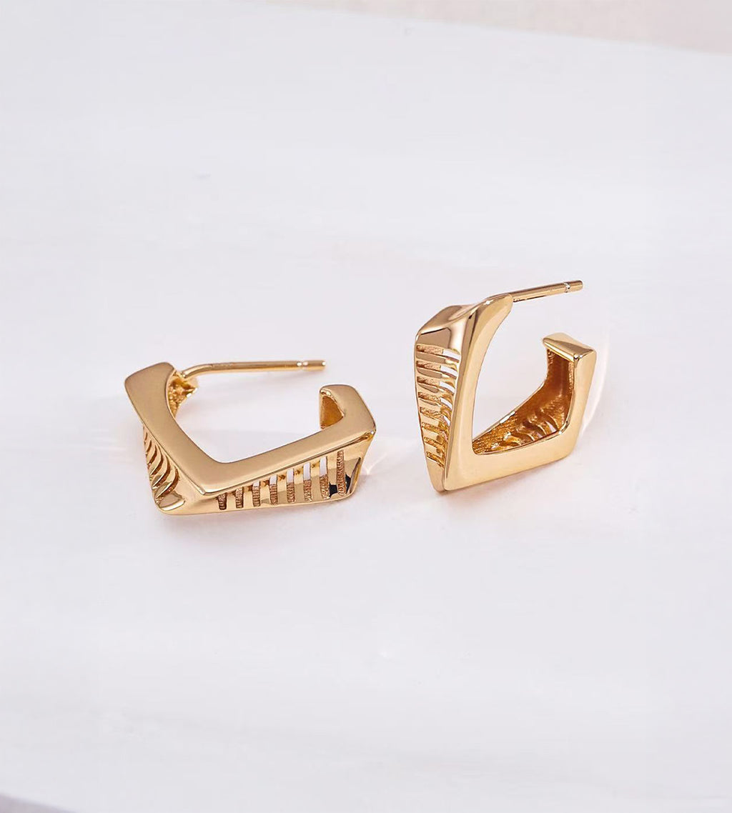 Square Geometric Hoop Earrings