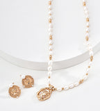 Grecian Goddess Natural Pearl Adjustable Necklace 18K Gold Plated on  S925 Sterling Silver
