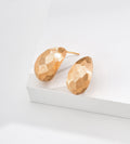 Hand Faceted Sculptural C-Hoop Earrings | 18K Gold Plated S925 Silver 
