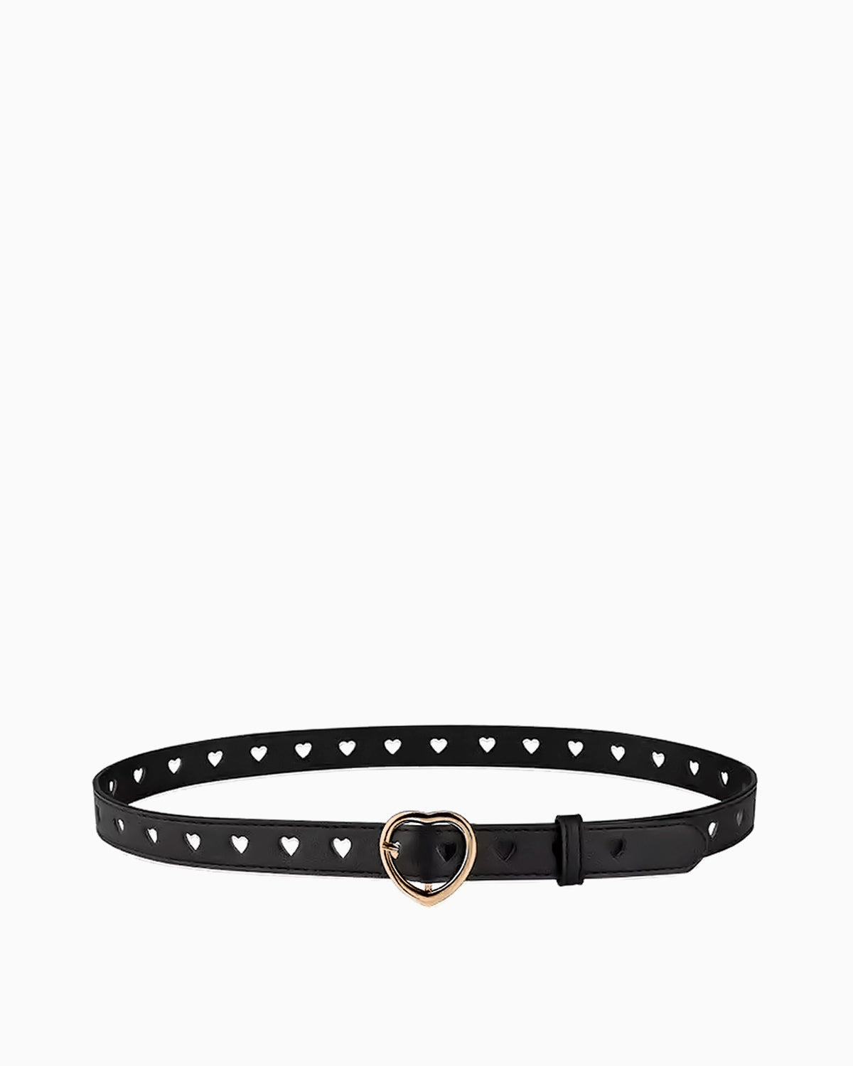 Women's Casual Slim Belt with Gold Heart Buckle