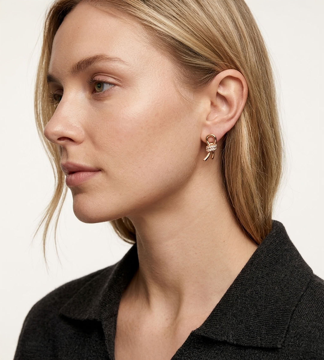 Knotted Zircon Stud Earrings