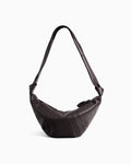 Coffee-brown Large Top-grain Lambskin Leather Croissant Crossbody Bag | BUCKLE Collective