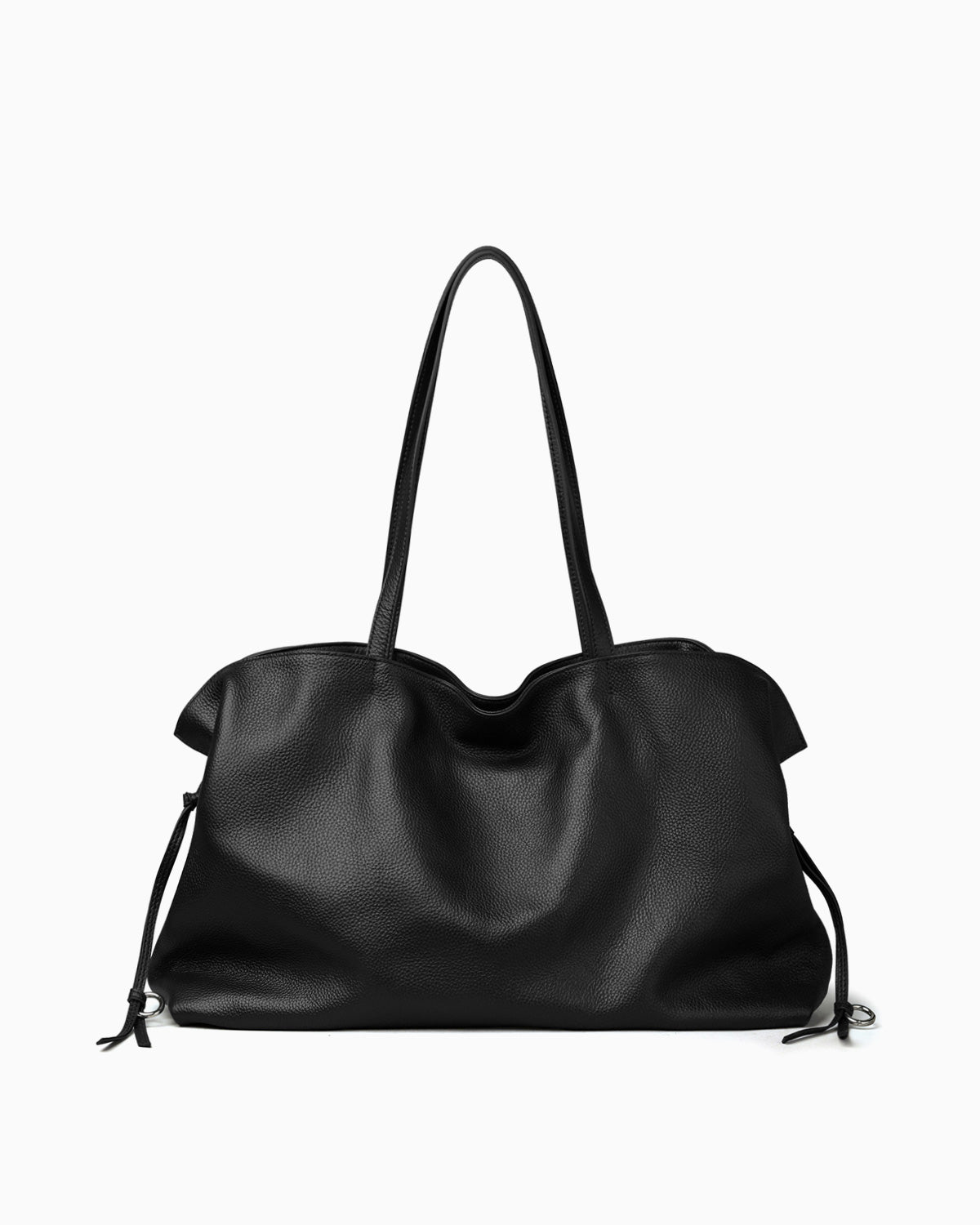 Large Black Pebbled Leather Genuine Leather Drawstring Tote Bag | BUCKLE Collective