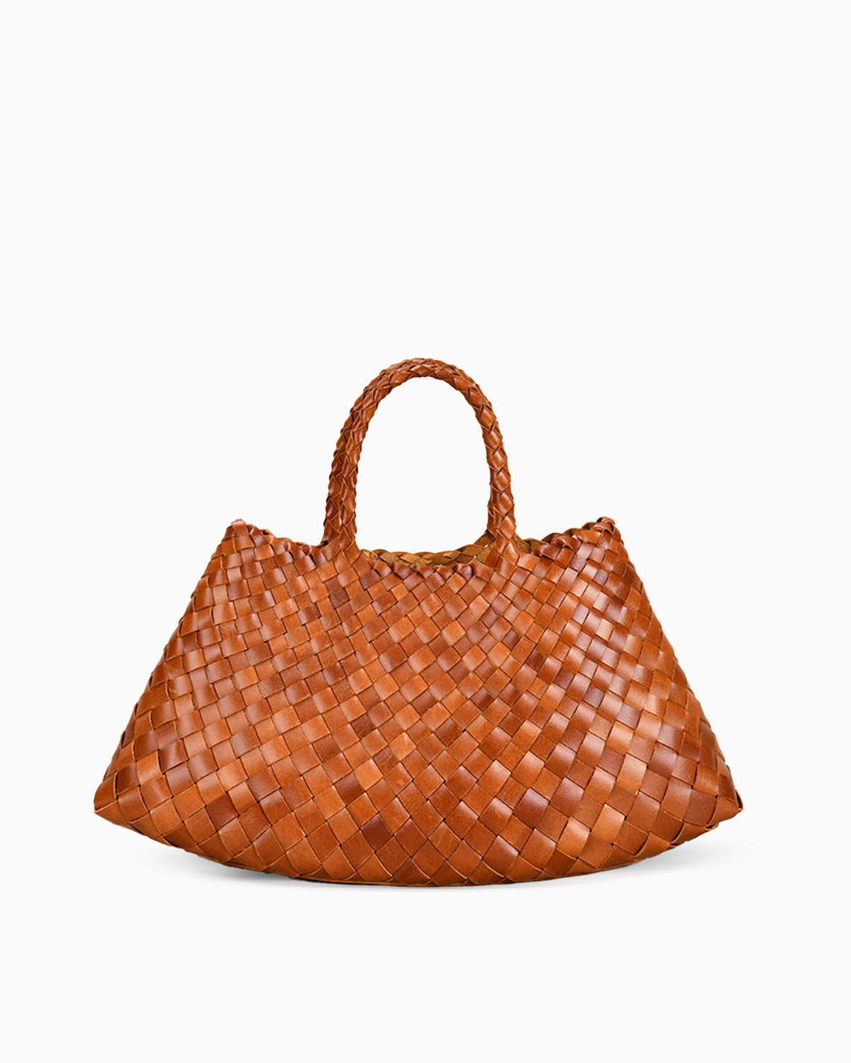 Woven Handbag with Removable Pouch, Yellow Brown Color
