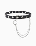 Unisex Black Statement Punk Eyelet Belt with Chains | BUCKLE Collective