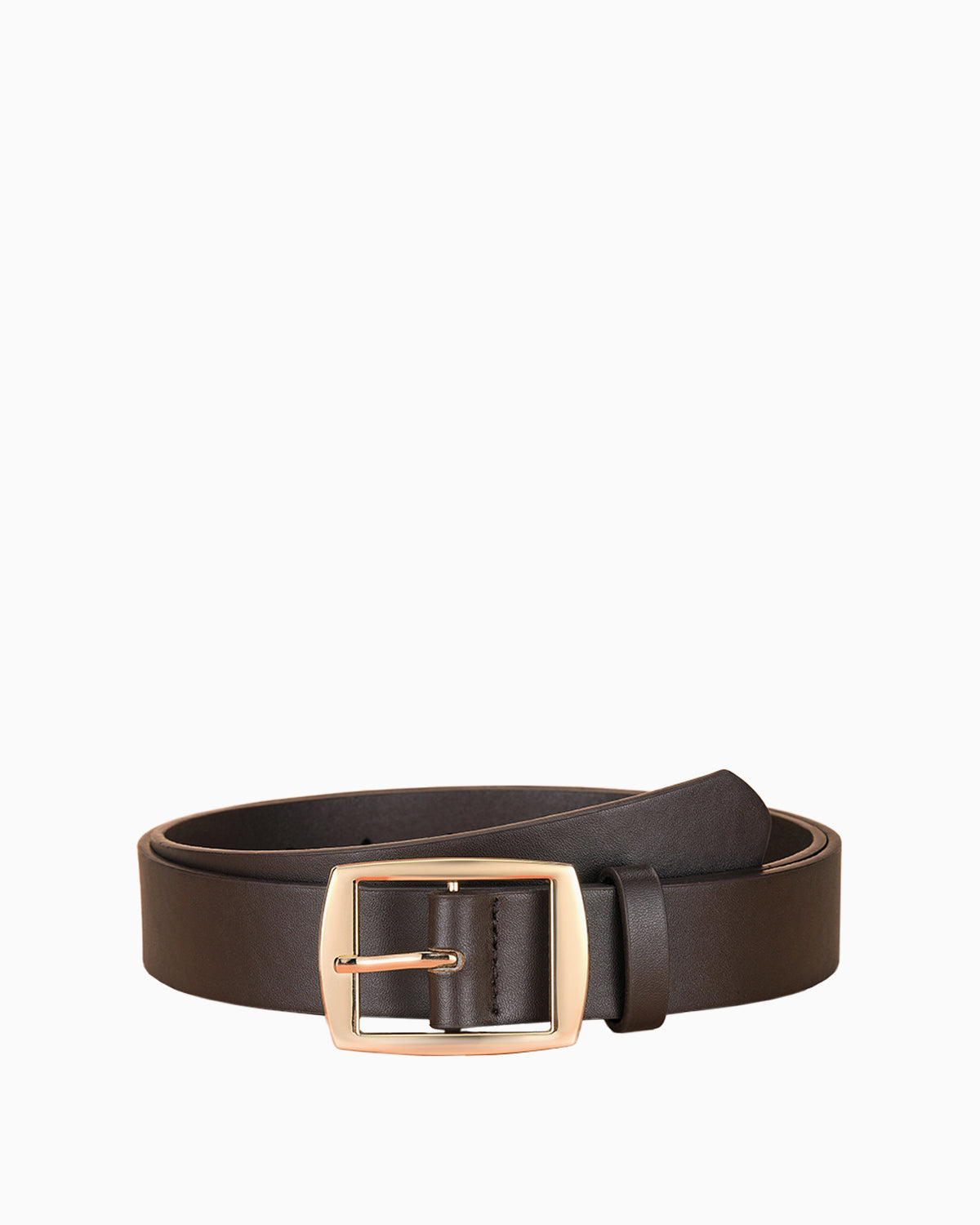 Men's Versatile Casual Brown Belt with Gold Buckle