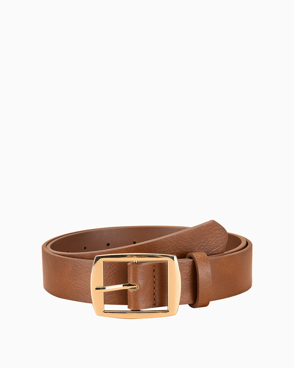 Men's Versatile Casual Orange Belt with Gold Buckle