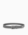 Men's Casual Braided Belt with Rectangular Silver Buckle, Gray