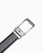 Men's Classic Genuine Leather Black Ratchet Belt, SIlver Buckle
