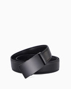Men's Classic Genuine Leather Ratchet Belt with Matte Black Buckle