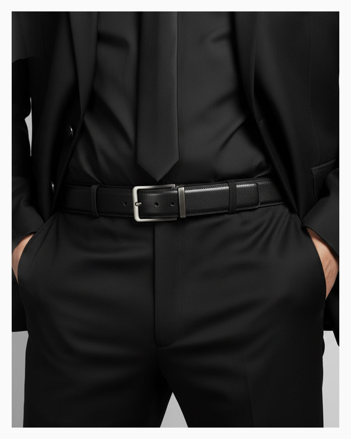 Men's Leather Ratchet Belt with Automatic Buckle and Extended Length