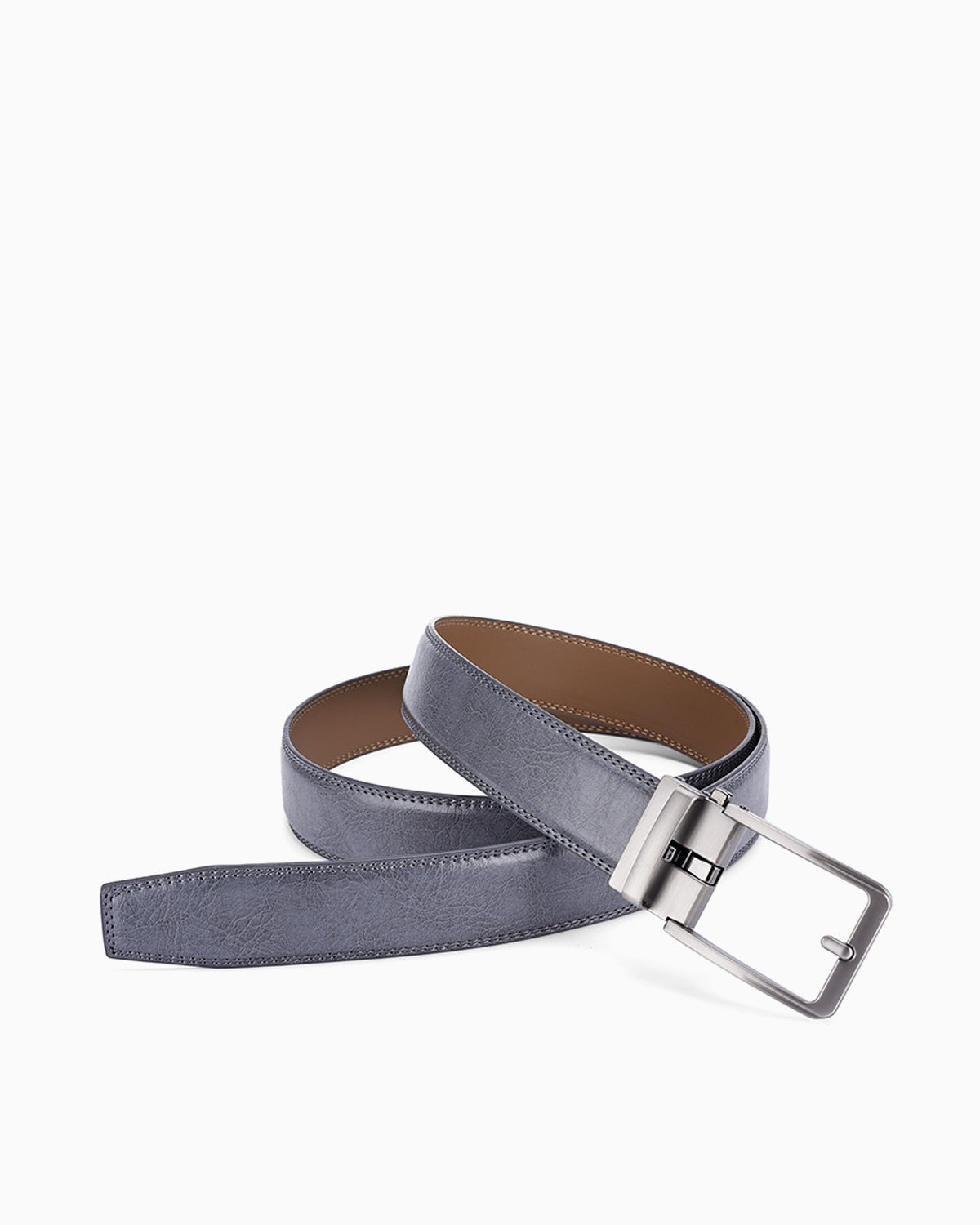 Men's Classic Genuine Leather Gray Ratchet Belt