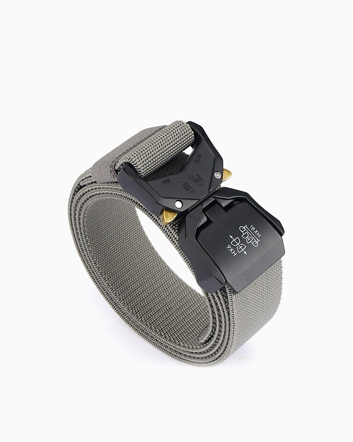 Tactical Elastic Heavy-Duty Light Gray Belt with Quick-Release Buckle