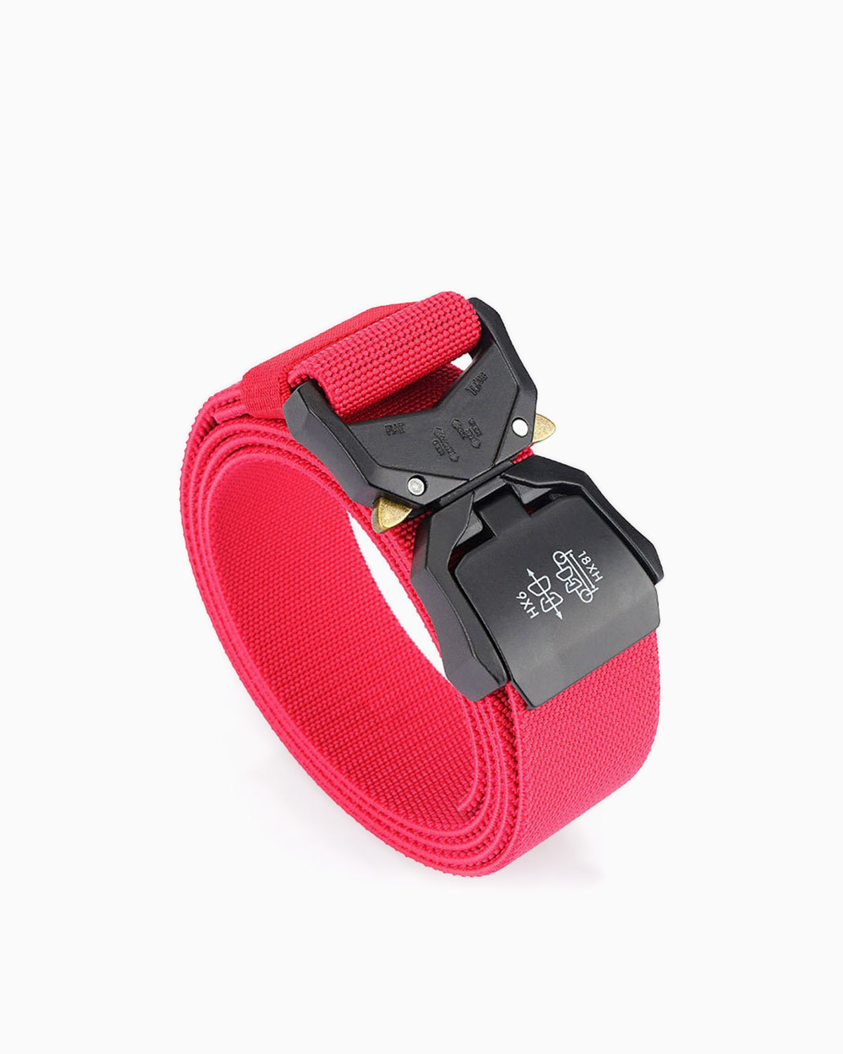 Tactical Elastic Heavy-Duty Red Belt with Quick-Release Buckle