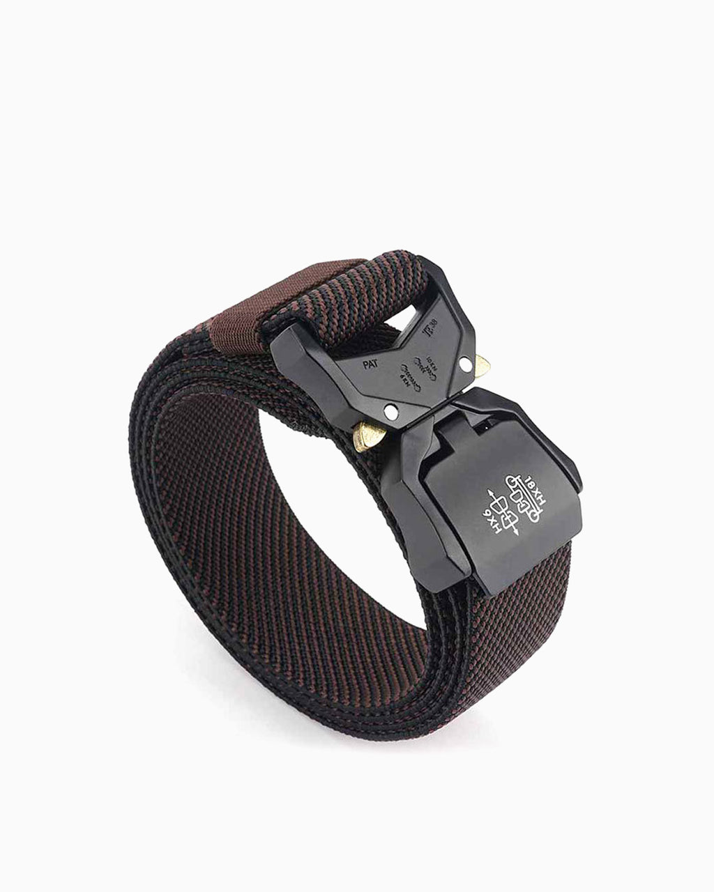 Tactical Elastic Heavy-Duty Twill Brown Belt with Quick-Release Buckle