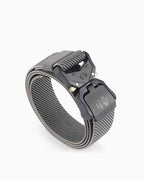 Tactical Elastic Heavy-Duty Twill Gray Belt with Quick-Release Buckle