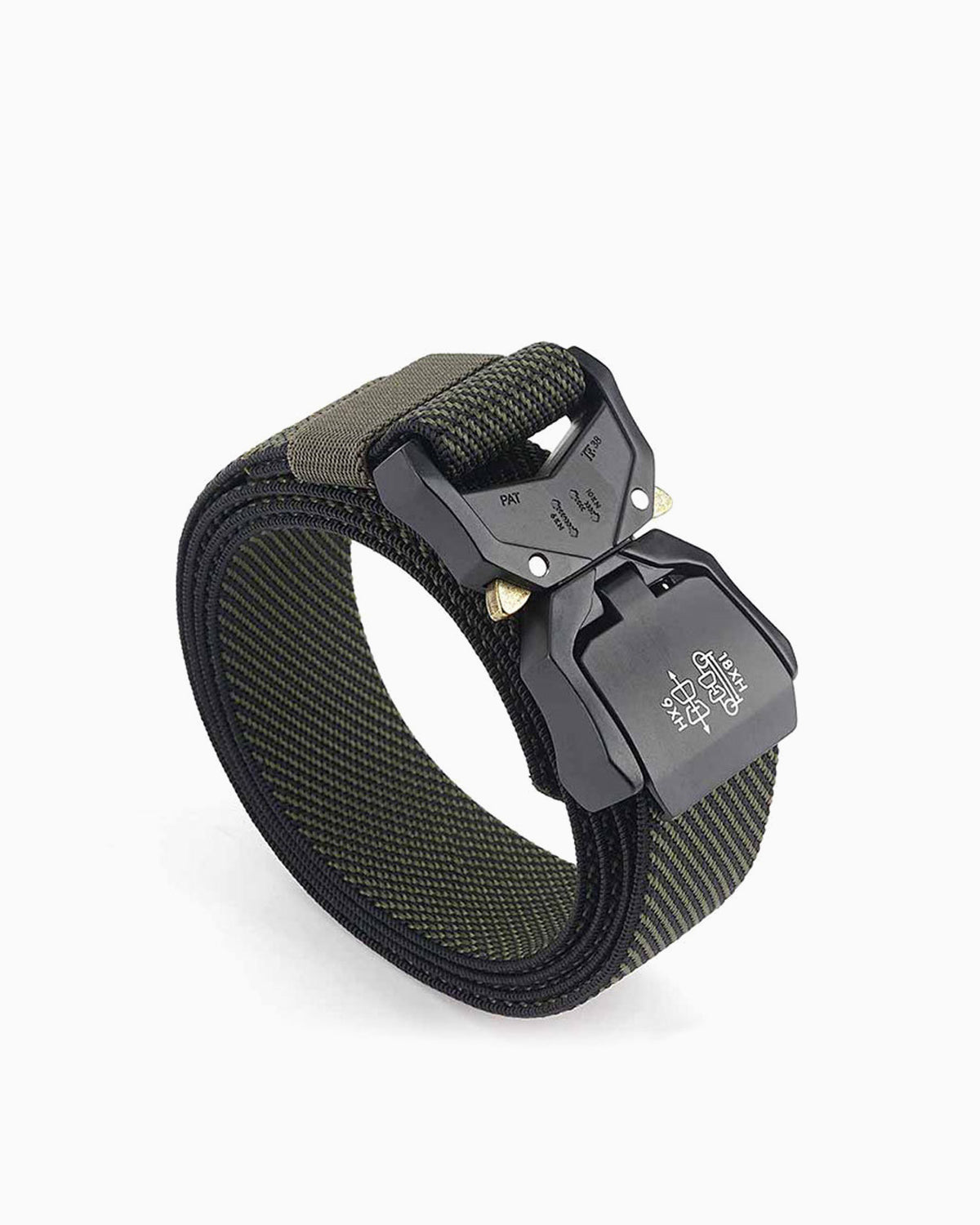 Tactical Elastic Heavy-Duty Twill Army Green Belt with Quick-Release Buckle