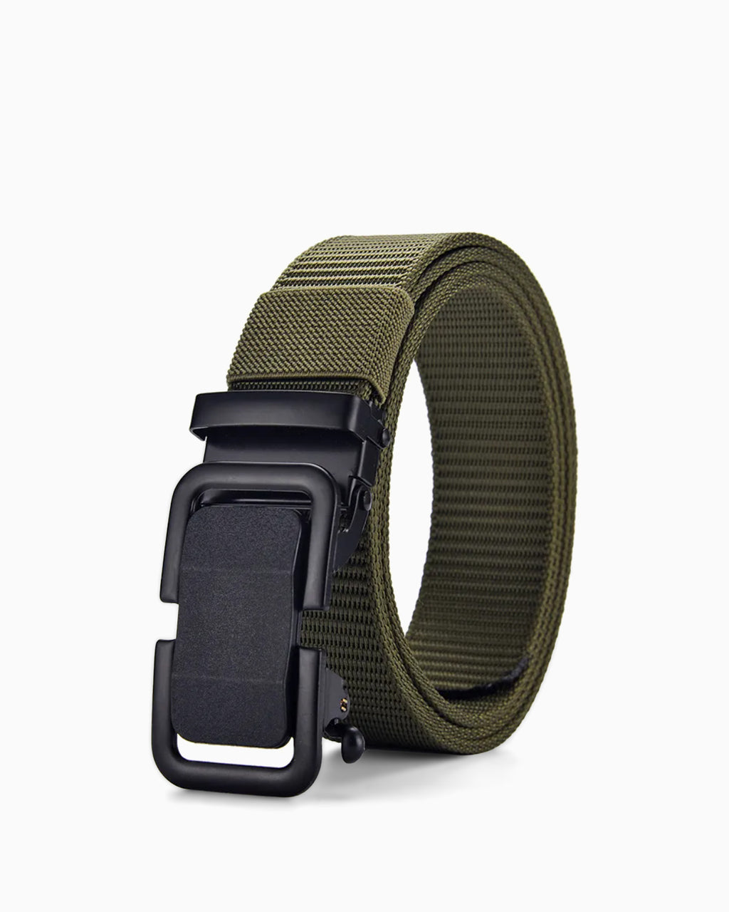 Men's Heavy-Duty Tactical Nylon Woven Army Green Belt with Quick-Release Metal Buckle